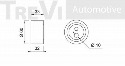 TREVI AUTOMOTIVE td1057 -  Натяжной ролик, ремень ГРМ